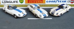 Jaguar E2A (Provence Moulage), Jaguar E Le Mans 1962 (Provence Moulage), Jaguar E Lightweight Le Mans 1963 (Kyosho)