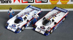 Le Mans-Siege 1986 und 1987 mit dem Porsche 962C, Copiloten Stuck und Holbert.