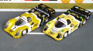 Porsche 956-117: Zwei Le Mans-Siege für das Joest Team, 1984 (rechts: Spark) und 1985 (links, Minichamps)